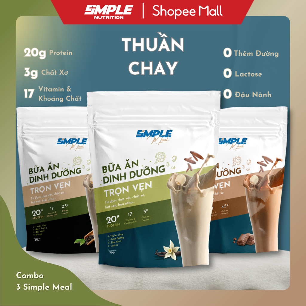 [Tặng Bình Shaker] COMBO 3 TÚI SIMPLE MEAL by Simple Nutrition - Đồ ...
