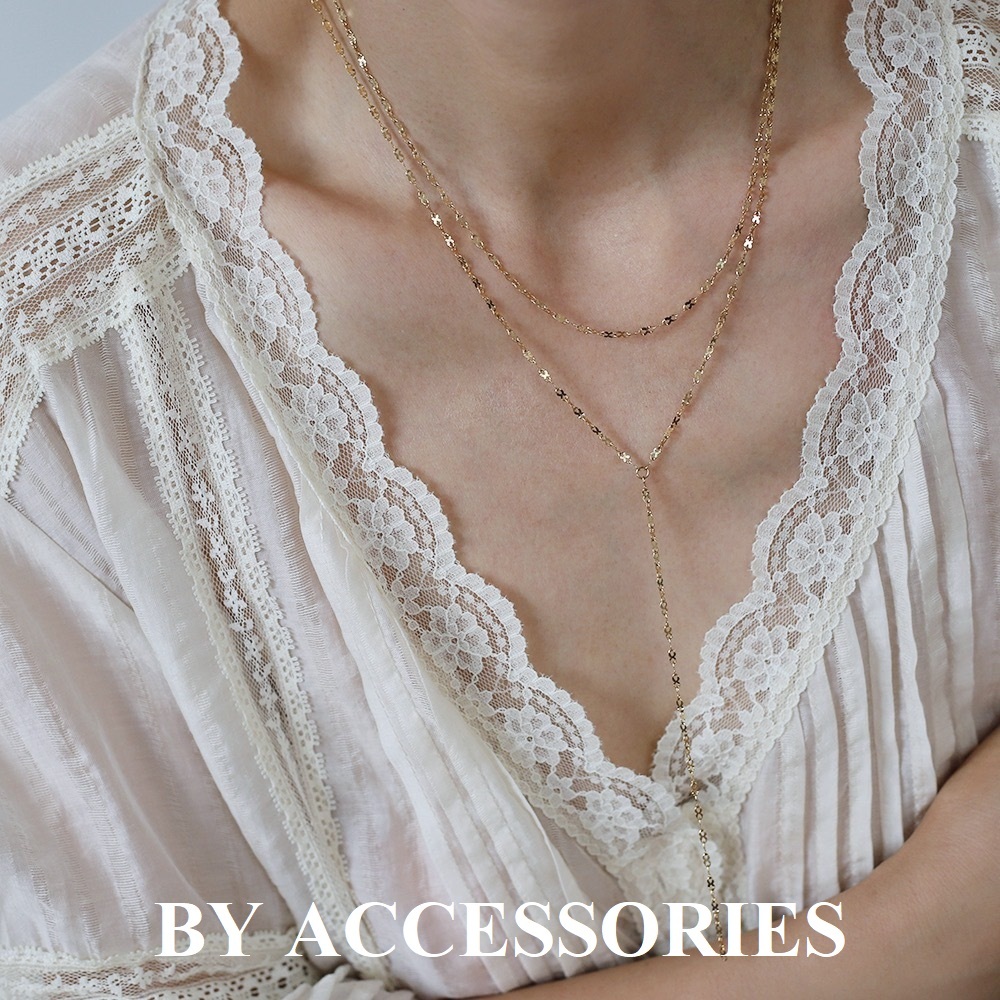 .Dây chuyền nữ titan dáng dài chữ Y xích kiểu số 8 vô cực mạ vàng 18K không gỉ WN2472 BY ACCESSORIES