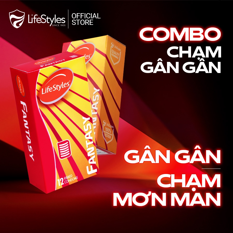 Ảnh Combo 2 hộp Bao cao su LifeStyles Fantasy gân ngang nổi dập - Hộp 12 bao 1
