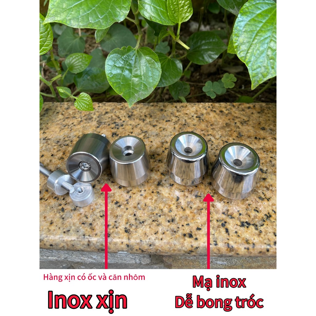 Gù Tay Lái Chống Rung Xe Máy Inox 304 và xi inox 0,5kg trắng xi và Đen ...