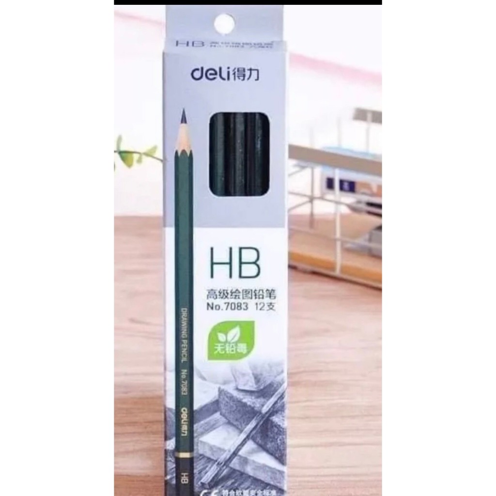Hộp 12 Bút Chì Deli 2B Hàng Đẹp-CÂY BÚT CHÌ-hàng đẹp,chì mềm,dễ tẩy(giao hàng toàn quốc)