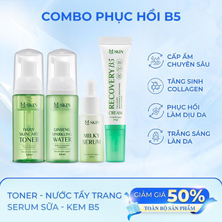 COMBO PHỤC HỒI B5 4 MÓN ( Kem dưỡng b5+ serrum dưỡng+ toner+nước tẩy trang)