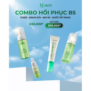 COMBO PHỤC HỒI B5 4 MÓN ( Kem dưỡng b5+ serrum dưỡng+ toner+nước tẩy trang)