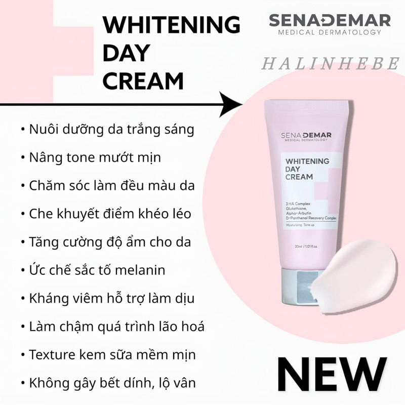 Kem ngày Sena demar whitening day cream 50ml  Hàn Quốc hạn 2028 kem ngày senademar kem lười senademar  IS99