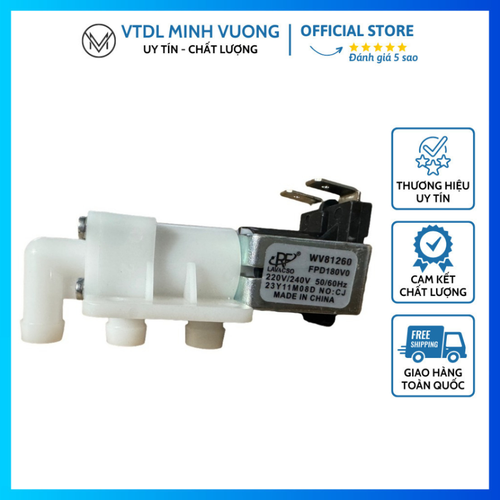 Van Cấp Nước Máy Giặt Toshiba 3 Vòi 220V Hàng Hãng Đẹp Mắt