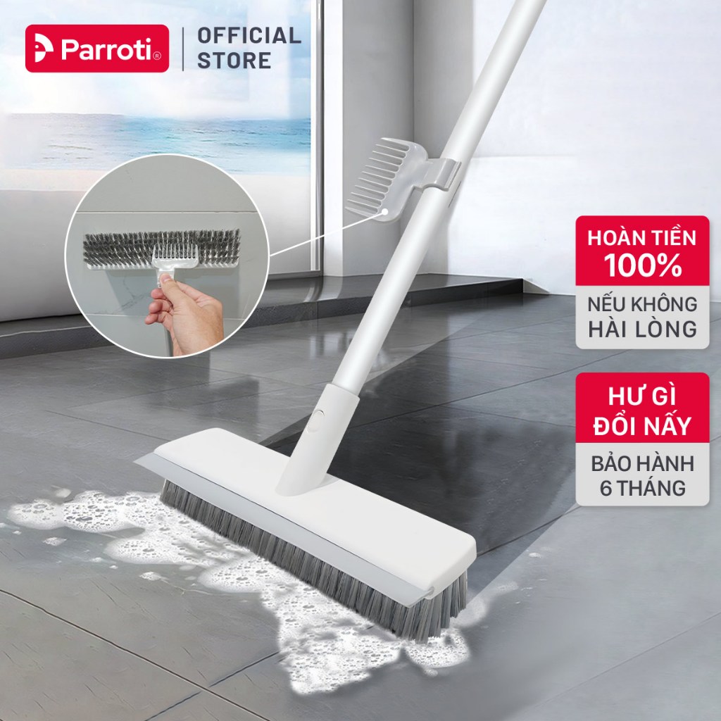 Đánh Giá Cây Chà Sàn Nhà Tắm Đa Năng Parroti ES02 2 Trong 1: Sạch Bong, Không Đau Lưng