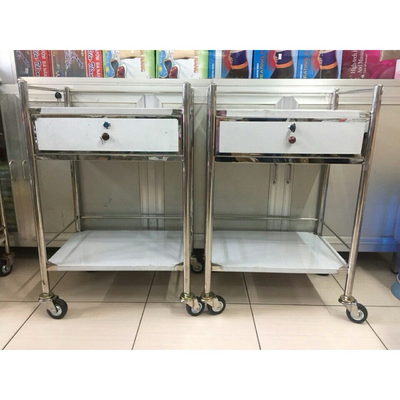 KỆ ĐẨY INOX 2 TẦNG CÓ HỘC 40cm x 60cm | Shopee Việt Nam