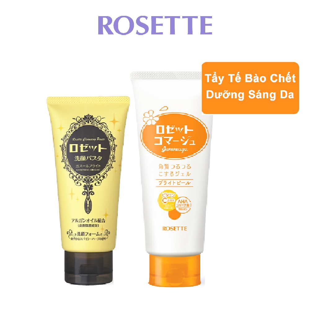 Ảnh Bộ Sữa Rửa Mặt Rosette Làm Sáng Da  120g và Tẩy Tế Bào Chết Rosette Dưỡng Sáng Da Gommage Bright Peel 180G 2