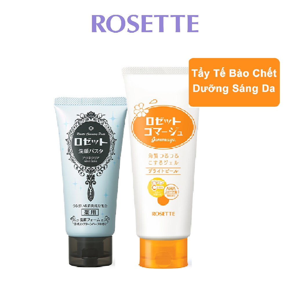 Ảnh Bộ Sữa Rửa Mặt Rosette Làm Giảm Mụn Pasta Acne Clear 120g và Tẩy Tế Bào Chết Rosette Dưỡng Sáng Da 180g 2