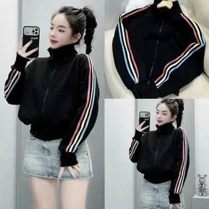 Áo Khoác Nỉ CỔ CAO Tay Phối 3 Màu Cầu Vòng Cực HOTTREND (Tay Xỏ Ngón)