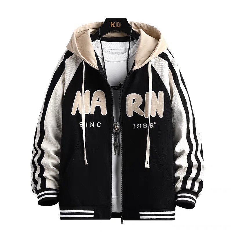 Áo Khoác Nỉ MARN Phong Cách BOMBER Cực Mới Siêu ĐẸP Nón Phối Màu