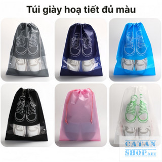 Túi Đựng Giày Dây Rút Hoạ Tiết, Túi Đựng Giày Chống Bẩn, Tránh Ẩm Mốc, Túi Đựng Giày Du Lịch Bảo Quản Giày Tiện Lợi