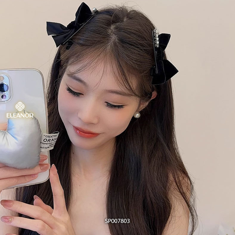 Kẹp tóc nữ Eleanor Accessories đính đá kẹp tóc nơ tiểu thư phụ kiện tóc 7803