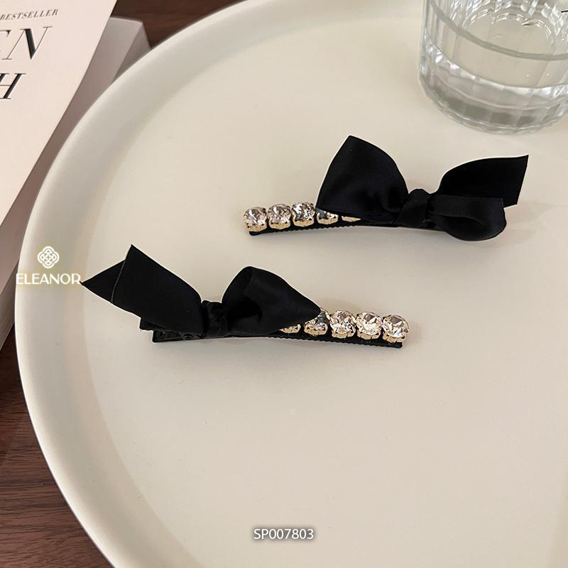 Kẹp tóc nữ Eleanor Accessories đính đá kẹp tóc nơ tiểu thư phụ kiện tóc 7803