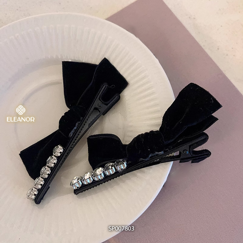 Kẹp tóc nữ Eleanor Accessories đính đá kẹp tóc nơ tiểu thư phụ kiện tóc 7803