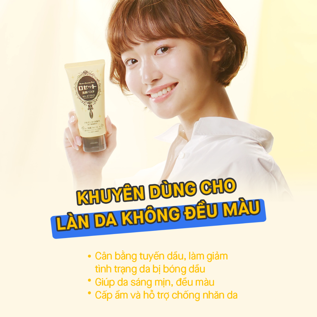 Ảnh [ Date 10/2026] Sữa Rửa Mặt Rosette Làm Sáng Da Face Wash Pasta Ghassoul Bright 120G 3