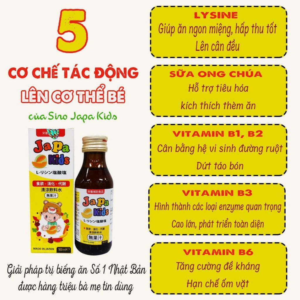 Ảnh Siro ăn ngon Japa kids  giúp trẻ ăn ngon , con tăng cân phát triển toàn diện nhập khẩu Nhật Bản 2