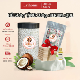 [Tặng 100g+serum] 500g sáp wax lông tại nhà, sáp wax nóng sữa dừa lyihome, sáp thơm dẻo dễ thao tác, bám lông tốt