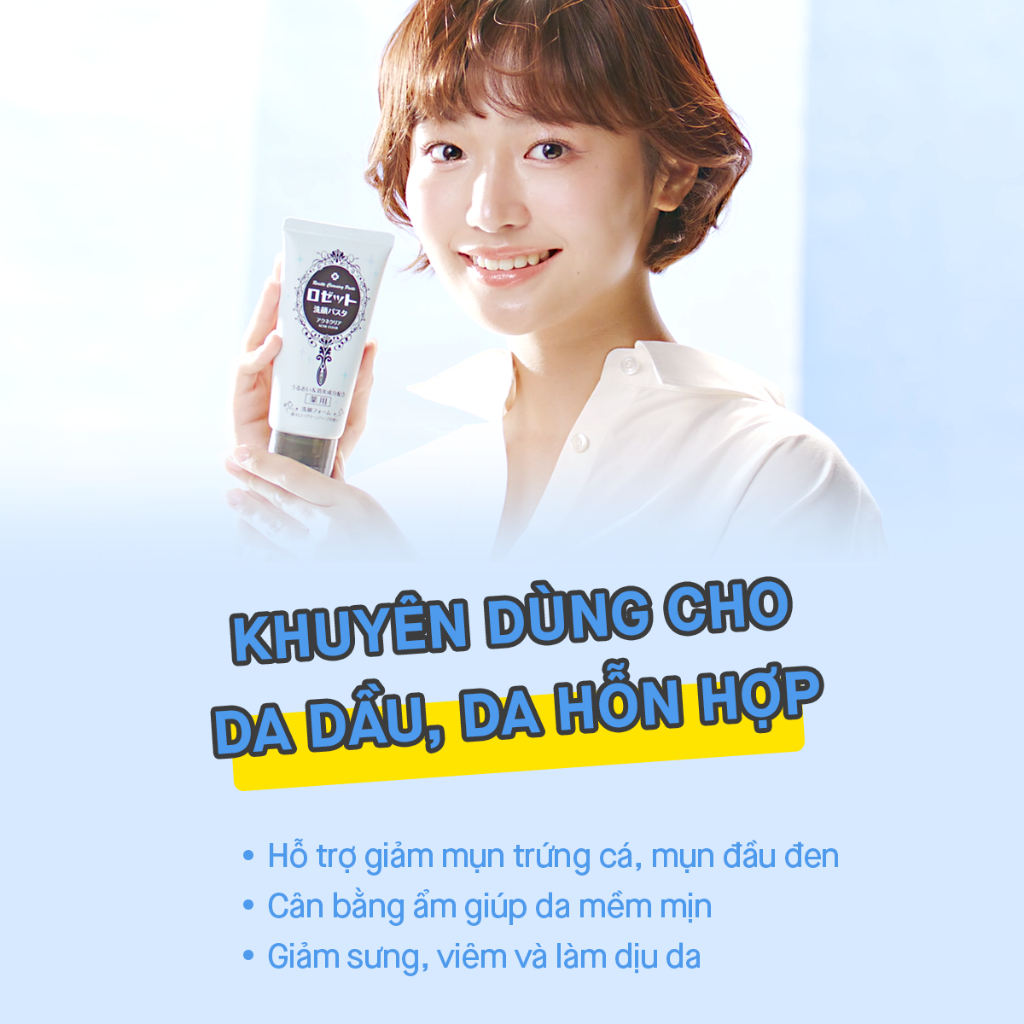 Ảnh Sữa Rửa Mặt Rosette Làm Giảm Mụn Face Wash Pasta Acne Clear 120G 3