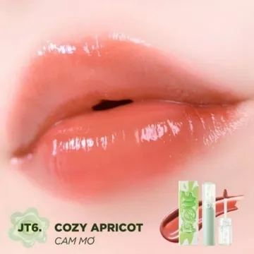 Son tint FOIF Juicy tint JT6 Cam Mơ, Son bóng thuần chay mướt mịn, ẩm mọng FOIF Juicy tint JT6 Cozy Apricot Ver.2