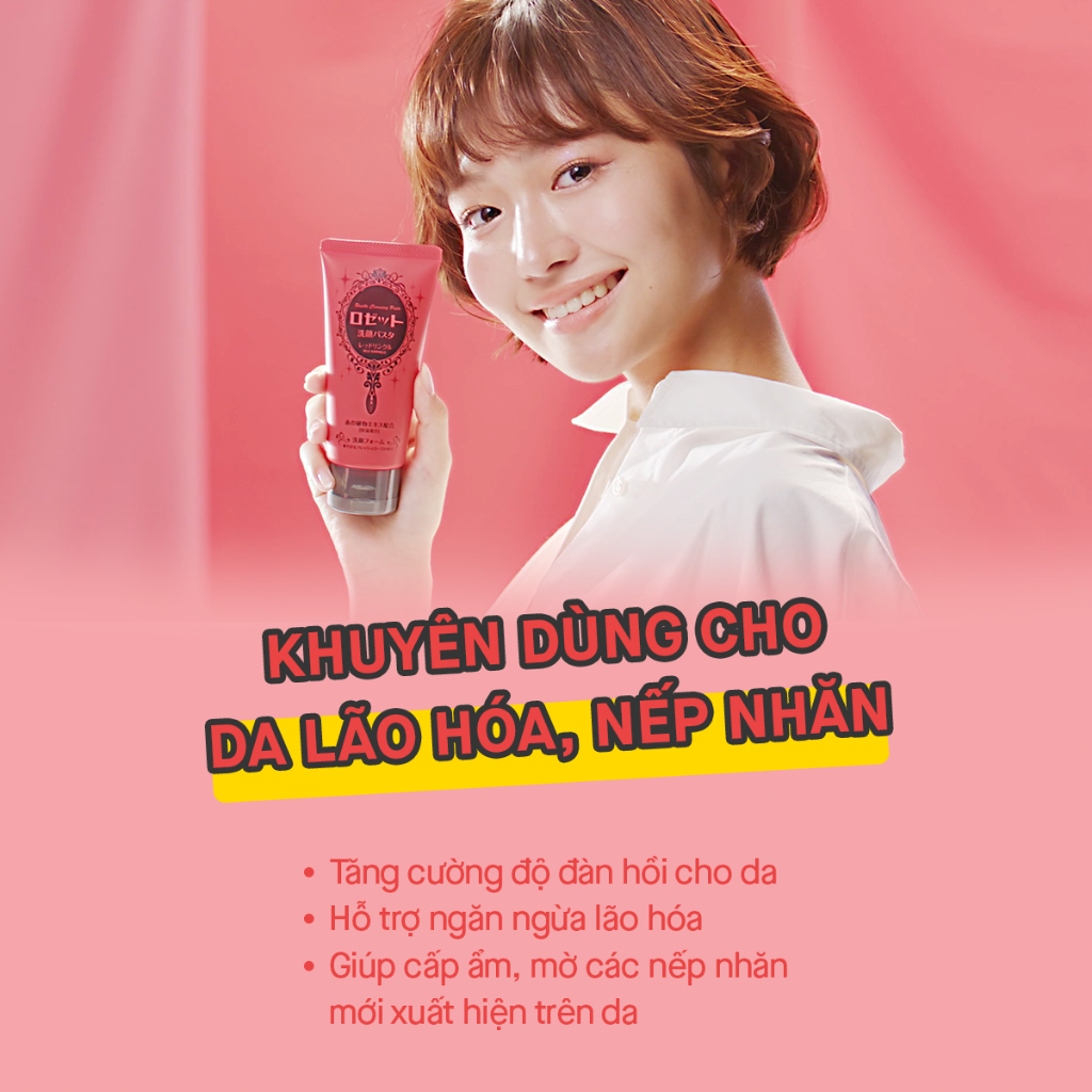 Ảnh Sữa Rửa Mặt Rosette Đất Sét Đỏ Giảm Nếp Nhăn Face Wash Pasta Red Clay Wrinkle 120G 2