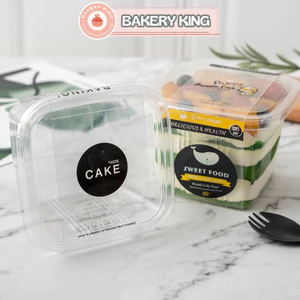 Combo 50 Hộp nhựa Tiramisu vuông kèm nắp trong suốt - BAKERY KING