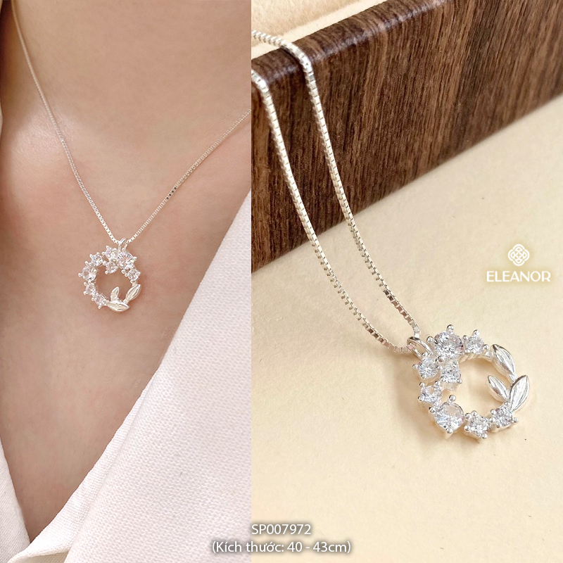 Ảnh Dây chuyền bạc nữ Eleanor Accessories kiểu dáng đính đá bạc 925 phụ kiện trang sức vòng cổ 7969 2