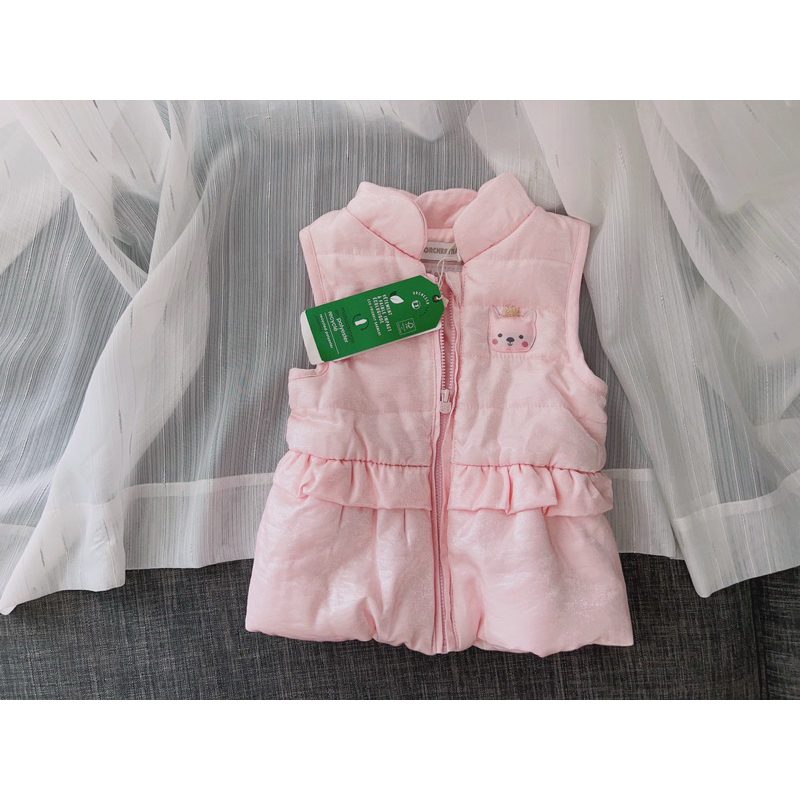 Áo Phao Gile Bé Gái Hồng Lấp Lánh Xuất Dư Xịn Size 3-9M (2-8kg) – Áo Khoác Ấm Cho Bé C3037