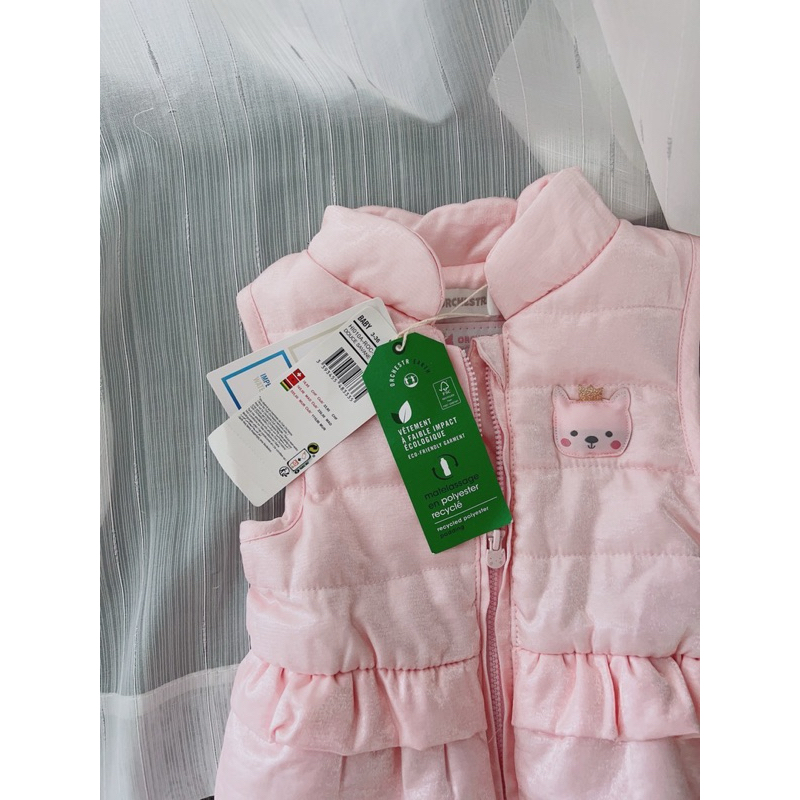 Áo Phao Gile Bé Gái Hồng Lấp Lánh Xuất Dư Xịn Size 3-9M (2-8kg) – Áo Khoác Ấm Cho Bé C3037