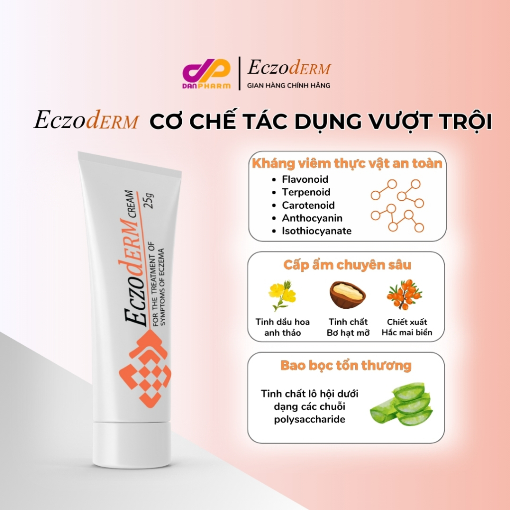 Combo 2 Kem Eczoderm Bôi Viêm Nang Lông, Viêm Da Cơ Địa, Chàm Sữa Trẻ Em, Chính Hãng DanPharm Israel