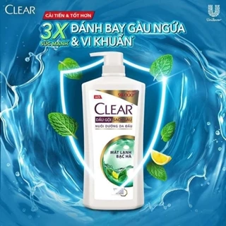 (Chính hãng Date 2027) Dầu gội sạch gàu Clear mát lạnh bạc hà 650G,880g