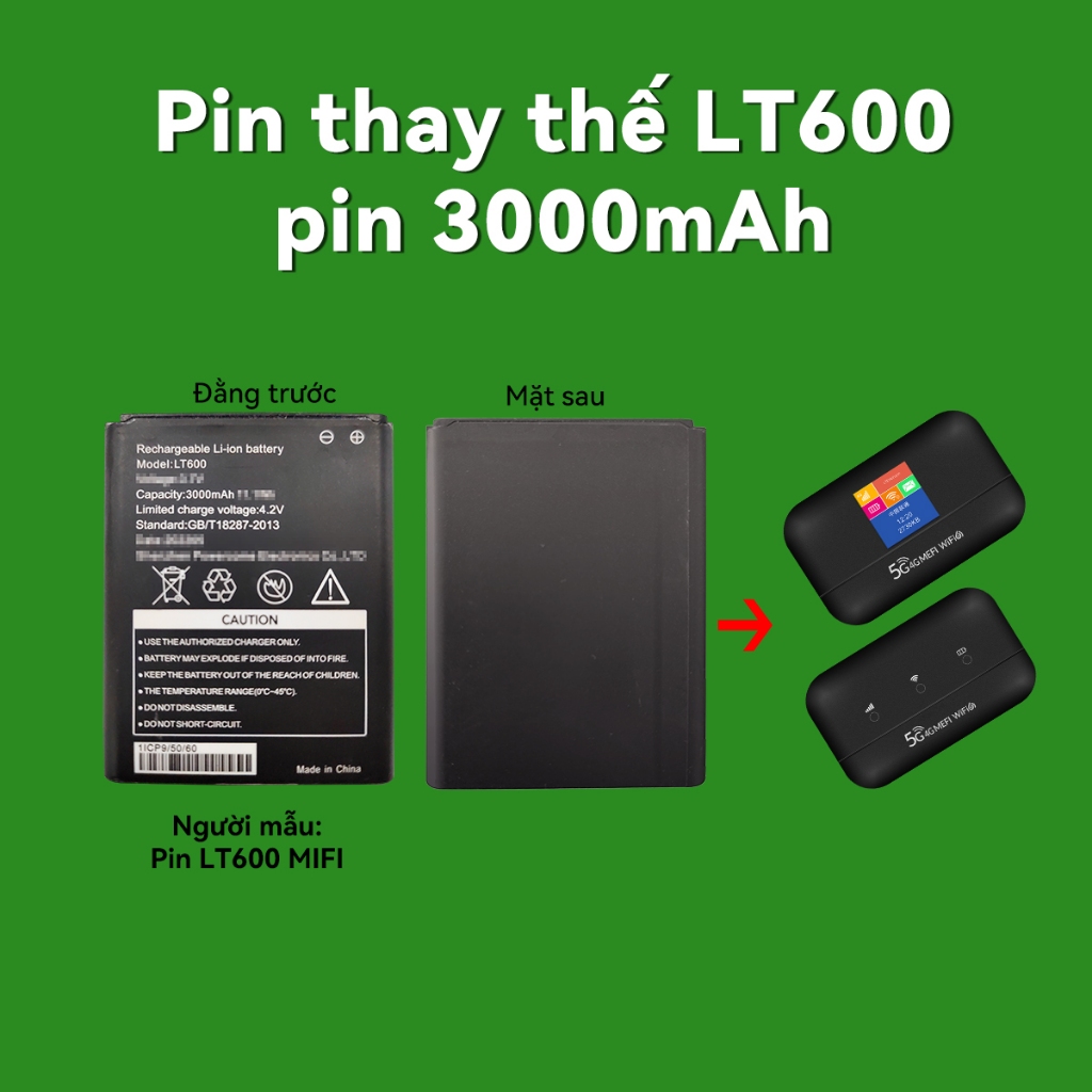 LT600 (LCD/LED) pin dự phòng pin 3000mAh pin MiFi pin lithium | Shopee ...