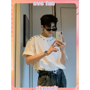 Áo thun Stee Cổ tròn đính nút PMN ICVCVNI Unisex