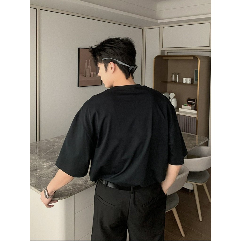 Áo thun Stee Cổ tròn đính nút PMN ICVCVNI Unisex