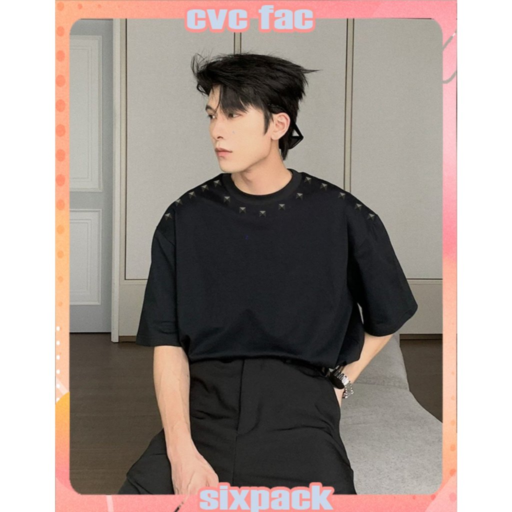 Áo thun Stee Cổ tròn đính nút PMN ICVCVNI Unisex