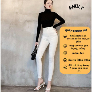 Quần Jean Nữ Rách Gối AMILY – Quần Bò Nữ Rách Gối Cá Tính, Form Ôm Co Giãn, Lưng Cao  (38kg -70kg)