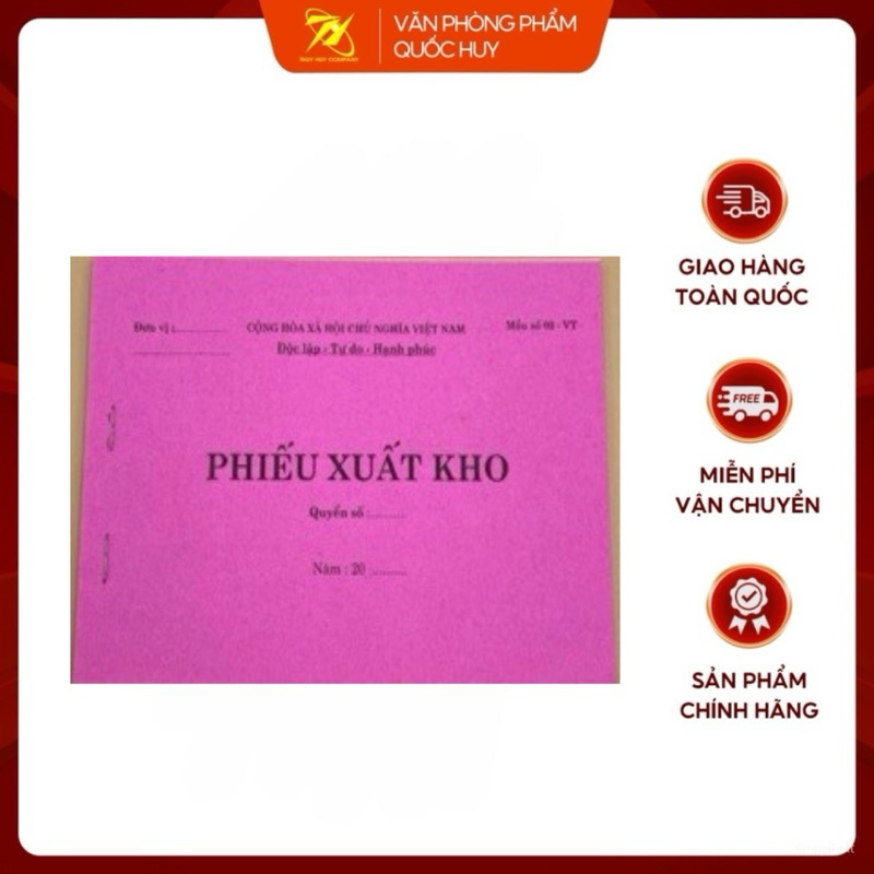 PHIẾU XUẤT KHO 1 LIÊN, A5 KT 13,3x19,5 GIẤY BB ĐL65 - VPP QUỐC HUY