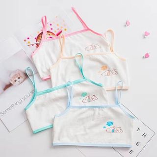 Áo Lót Cho Bé Gái 2 Dây Cotton Hoạt Hình, Áo Bra Học Sinh Mềm Thoáng Mặc Thoải Mái King Shop A-154