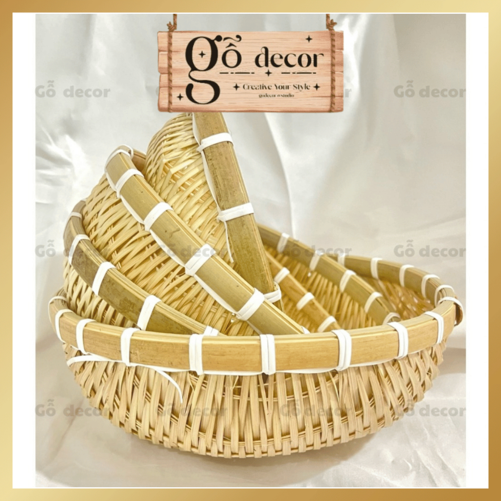Rổ mây tre,rế mini, đĩa sen trang trí decor nhà cửa Gỗ decor | Shopee ...