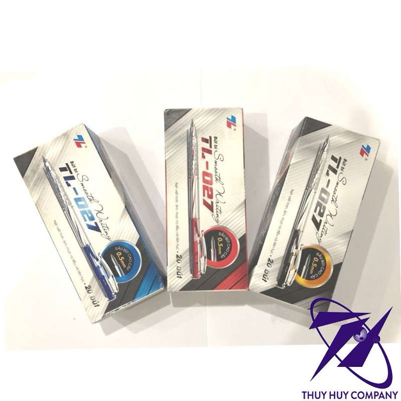 [Sỉ] HỘP 20 CÂY BÚT BI TL 027 THIÊN LONG - ĐỦ MÀU - VPP QUÔC HUY