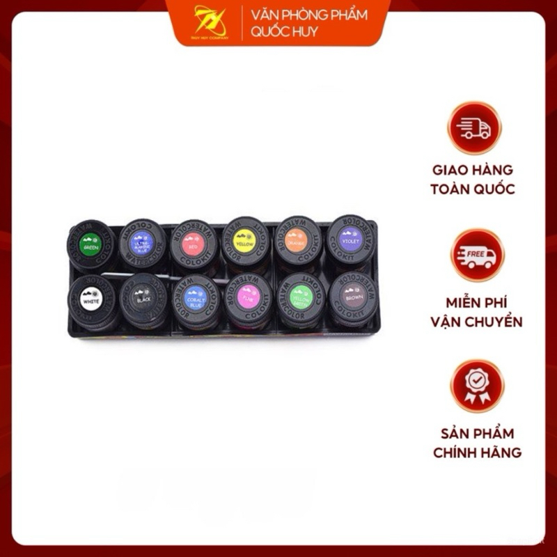 MÀU NƯỚC COLORKIT  WACO-03, WACO-05 TL 8 / 12 MÀU - VPP QUỐC HUY