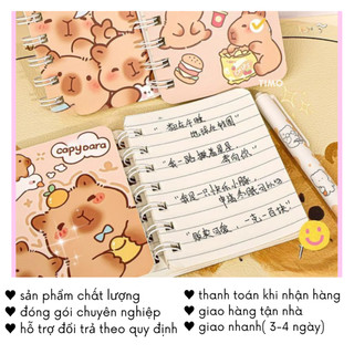 Sổ Capybara A7 Lò Xo Ghi Chép Nhỏ Mini Đồ Dùng Học Tập Cute Timo VPS15