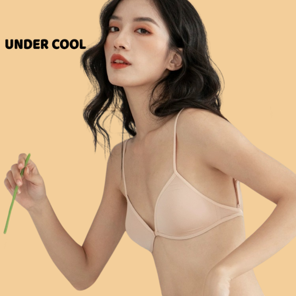 Áo Lót Nữ Đệm Mỏng Cài Trước UNDERCOOL Thoáng Mát Dây Mảnh Mặc Nhiều Kiểu Màu Đen Trắng AL50