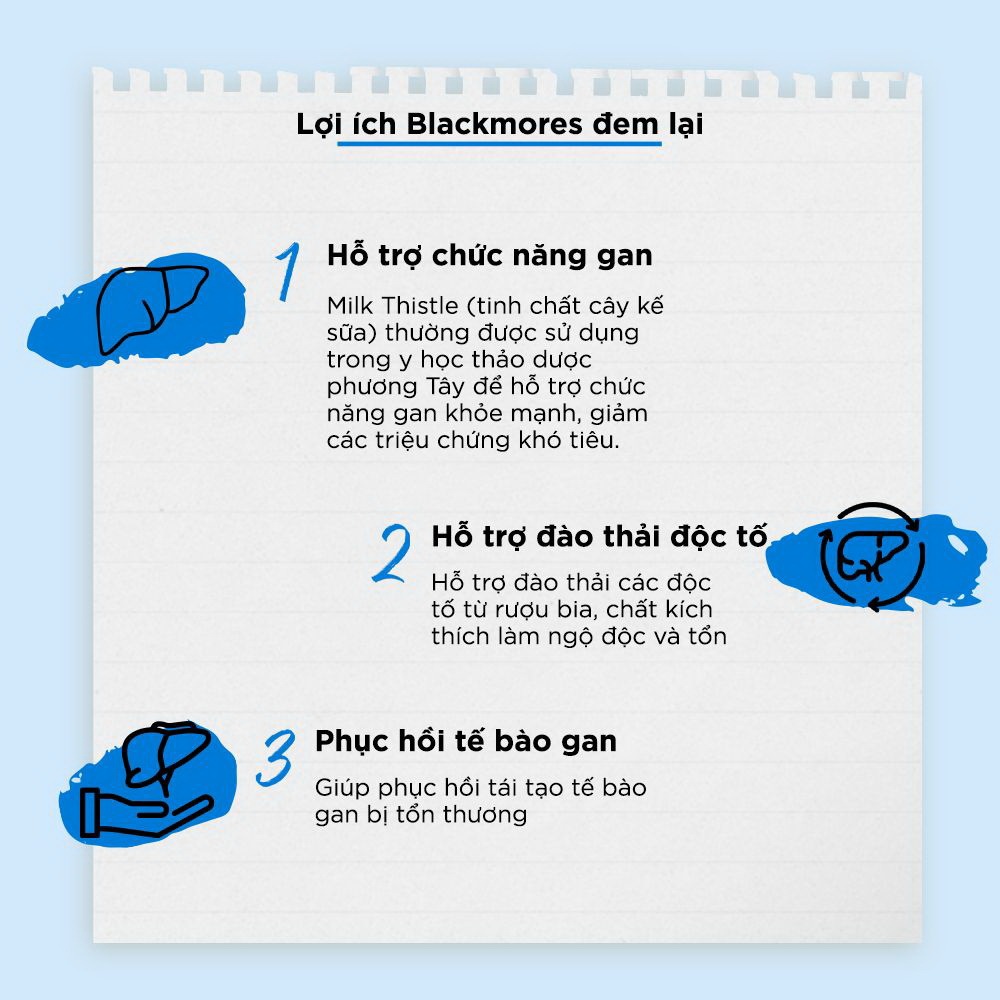 Viên uống Blackmores milk thistle hỗ trợ bảo vệ gan chai 42 viên