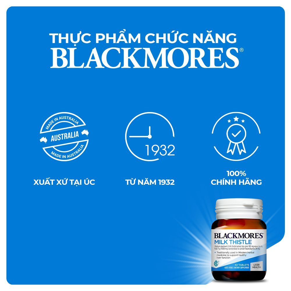 Viên uống Blackmores milk thistle hỗ trợ bảo vệ gan chai 42 viên
