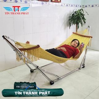 Bộ võng xếp inox crom đại vip Tín Thành Phát, chắc chắn, sang trọng, làm đẹp mọi không gian