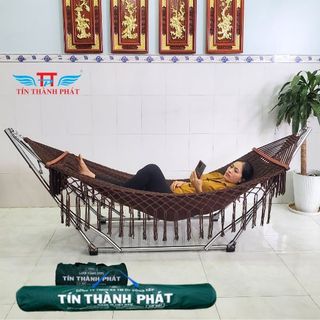 Bộ võng xếp inox crom đại vip Tín Thành Phát, chắc chắn, sang trọng, làm đẹp mọi không gian