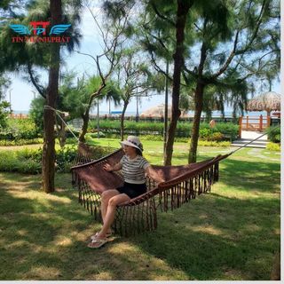Lưới võng bãi biển Tín Thành Phát bền đẹp, sợi cotton êm ái, Thoáng Khí, dễ giặt