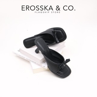 Erosska - Guốc cao gót nữ đính nơ thời trang màu sắc pastel cao 6cm - EM126