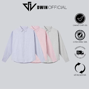 Áo sơ mi dài tay kẻ sọc nam nữ DWIN chất vải oxford cộc basic unisex đứng form không nhăn cao cấp Local Brand SM05A